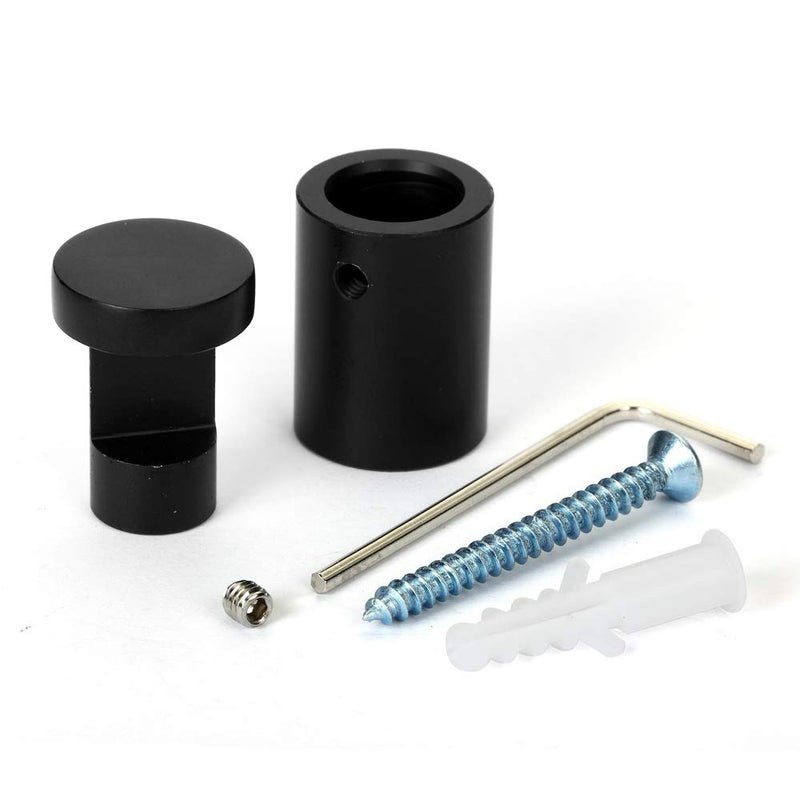 malleable TOPNIKE Side Clamp Standoffs 3/4" x 1" Black Aluminum, Edge Grip for Glass, Burglarproof Sign, Hardware for Acrylic, PVC, Glass Panel With 2pcs Spacers, Pack of 4 - Image 5